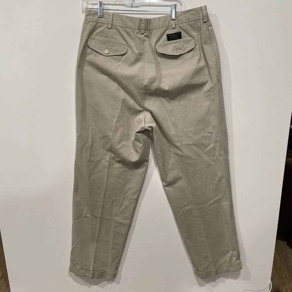 Banana Republic Smithfield‎ Chino Pants Mens 38x32 Pleated Khaki Cotton Blend